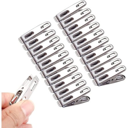 20 st rostfria klädnypor vindtäta och rostfria metallklämmor klädnypa