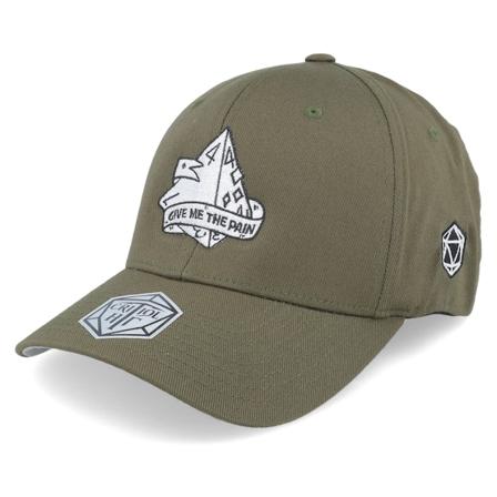 Critiql Hit - Vihreä flexfit Lippis - D4 Dice Ultimate Pain Wooly Combed Olive Flexfit @ Hatstore