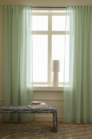 &Home - Gardinlængde med multibånd Mila 2-pak - Grøn - Gardinfag med rynkebånd - 250 - Fra Homeroom