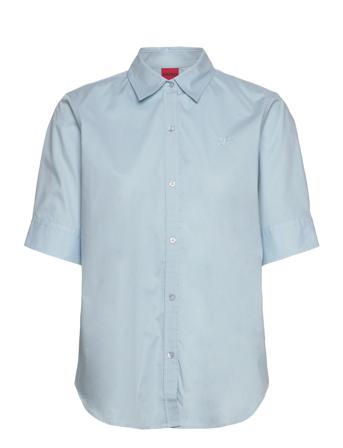 The Summer Shirt Kortermet Skjorte Blå HUGO*Betinget Tilbud