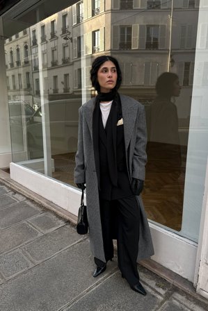 NA-KD Manteau à carreaux - Vestes Printemps - Gris/À carreaux - EU 34