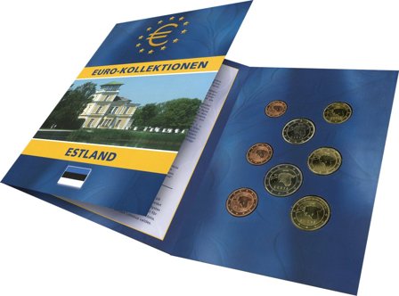 Estland - Euro møntsæt i folder - Svensk