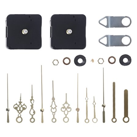 2 stycken högt vridmoment, långt skaft, väggklocka, rörelsemekanism med 4 klockvisare