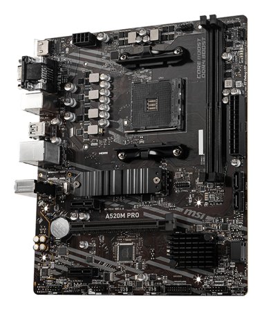 MSI A520M PRO - hovedkort - mikro ATX - Socket AM4 - AMD A520