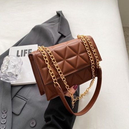 Chain Crossbody Bag Skuldertaske BRUN