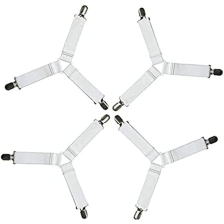 (Hvit, 4 klips) 4 klips sengehjørneholder sengetøyfester Ma