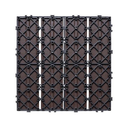 Balkongplattor Plugg-in-Duoku-Sats om 10-Plastgolv i Trä WPC Vattentålig-300x300 mm-9290 cm2