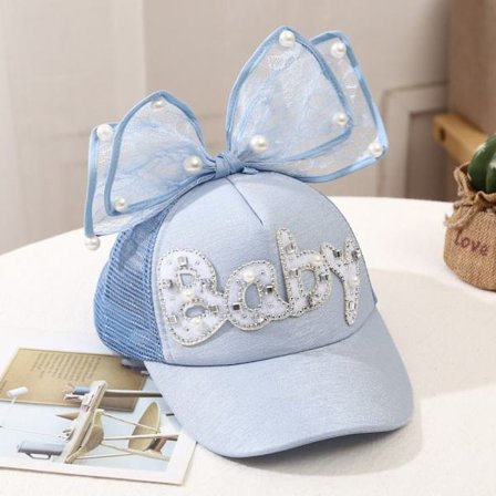 Baby Rhinestone Cap Diamond Baseball Hat BLÅ