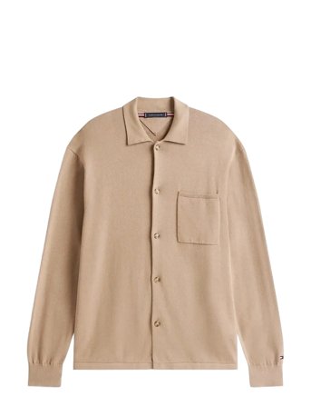 Essential Cotton Ls Over Shirt Beige Tommy Hilfiger