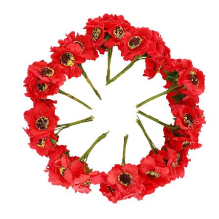 Høy kvalitet silkevalmuer kamelia 5cm 60stk/pakke kunstige blomster maisvalmue håndlaget små bryllup