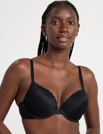 Lindex Bra Linnea In Lace - Black - Black - C x 80