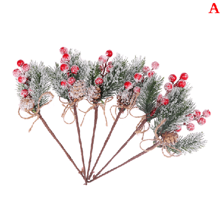 5 Styck Julbär Konstgjord Blomma Kottegren Xmas Tr