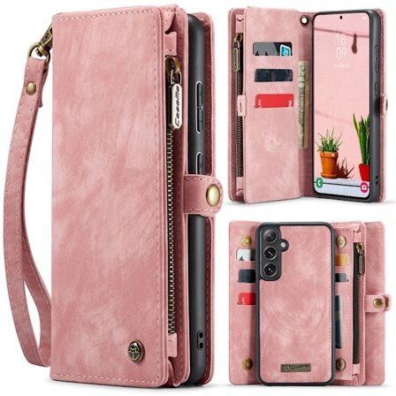 CaseMe Multi-Slot 2 i 1 Pungetui Galaxy S25 Rosa