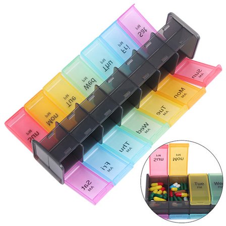 7 Days Pill Organizer Dobbeltsidig pilleboks Ekstra stor pille Ca