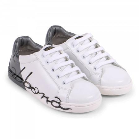 Dolce & Gabbana Logo Leather Painted Sneakers , Wit , Dames , Maat: 37 EU