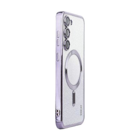 Samsung Galaxy S25 Plus(+) -puhelimen kuori TPU-suoja, yhteensopiva MagSafe-laturin kanssa, glitteripaperilla