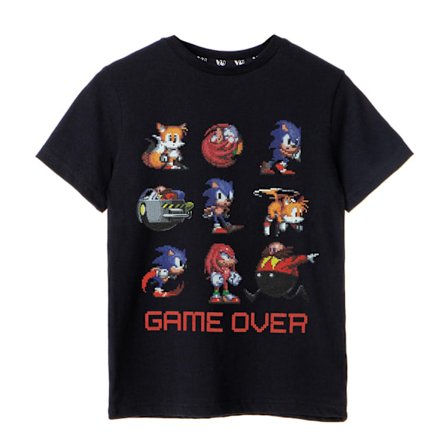 Sonic The Hedgehog Boys Game Over T-Shirt 5-6 år Svart