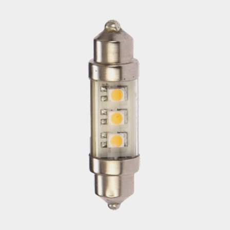 LED-lampa NauticLED, 10 - 35 V, 0.5 W, Ø10 x 37 mm, Pinol, med varmvitt sken, 1-pack