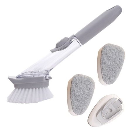 1 x Grå PP+PS++ Svampe Pottebørste Er Ikke Beskidt Håndvask Børste Køkkenbørste Værktøjer