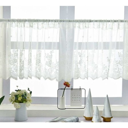 Hvit halv gardin blonder tier gardin for lite vindu soverom stue K