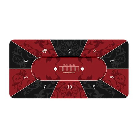 Vanntett Støyreduserende Pokerbordmatte, Sammenleggbar Texas Hold'em, Sklisikker (Rød, M){KDO}