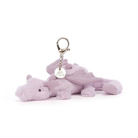 Jellycat Amuseables Lavender Dragon Taskevedhæng 22 cm