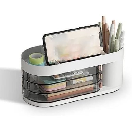 Skrivebordsorganisator - Ikke-spesifikk - Pennholder - Hvit - Multifunksjonell - 10,5x24,5x10cm