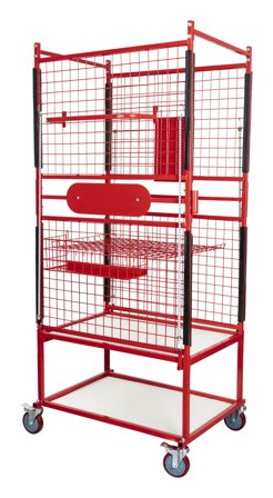 PELA 506556 Oppbevaringsvogn rødt, 935x770x2000 mm, Garasjeinnredning & oppbevaring