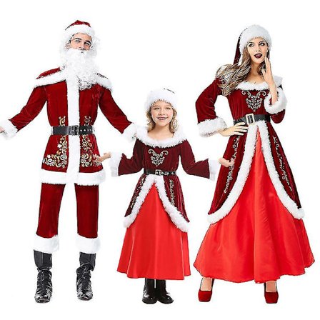 Tomtedräkt Dam Herr Barn Plus Size Tomtehjälpare Sammet Juldräkt Party