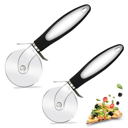Pizzaskjærer, Pizzaroller i rustfritt stål, Høy kvalitet Pizza kniv - Sett