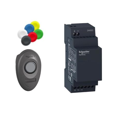 Schneider Electric XB5RMB03 Trykknapppakke trådløs, uten batteri Ikke-programmerbar, svart knapp, Elfordeling & strømforsyning
