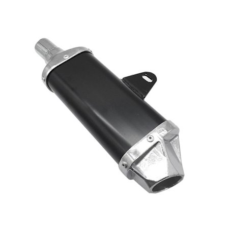 28mm Pakoputken Äänenvaimennin Moottoripyörälle, Maastopyörälle, ATV:lle, Mönkijälle 50cc-150cc Musta