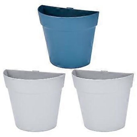 3 stk. Halvsirkel Vegghengende Blomsterpotte Hjemmeinnredning Kreativ Blomsterkurv Dekorative Blomsterpotter for Kontor Hjem Hotell (Tilfeldig Farge)