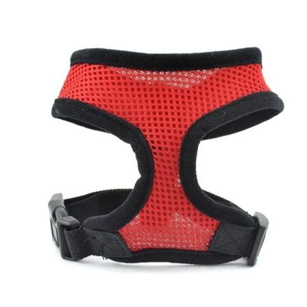 Nylon Hunde Sele - Justerbar Halsbånd - Myk Pustende Mesh Sele - Passer for Valper - Rød - XL Bryst 55-68cm