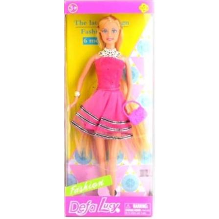 Defy Lucy Doll Docka Fashion Rosa Svart Rand 29cm