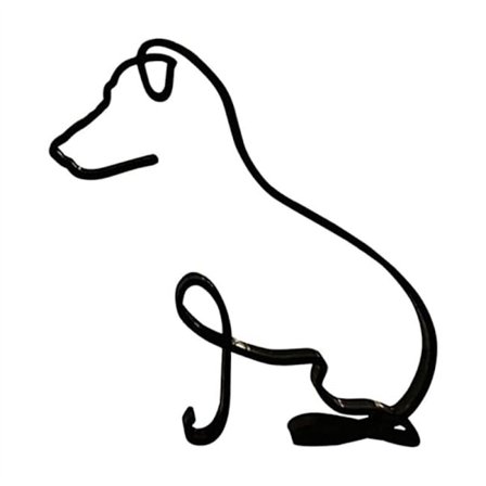 Minimalistinen koiraveistos, personoitu metalli käsityöveistos olohuoneeseen, kotitoimistoon, toimistoon, seinäkoriste