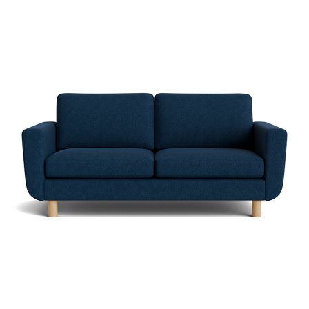 Haven 2 personers sofa - Aragon Blå - 184x86x86cm - Komfortabel 2 personers sofa med koldskum og massivt egetræsben