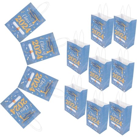 12 st Examenspresentpåsar Papperspåsar för Presenter Festpåsar Handtag Dekorativa Små Påsar
