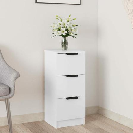 Vidaxl Förvaringsskåp Vit Högglans 30x30x70 Cm Konstruerat Trä Vit