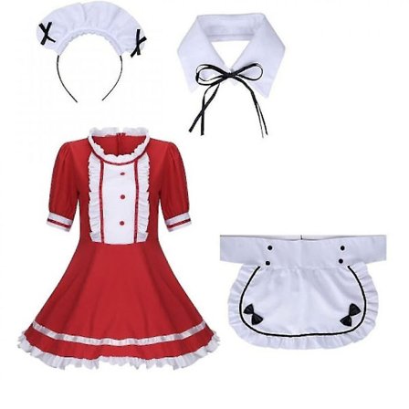 2021 Lolita aid Kostymer Fransk aid Klänning Flickor Kvinna Amine Cosplay Kostym Servitris aid Party Scen V