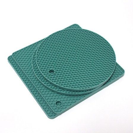 Silikonunderlägg för matbord, set med 4 (mörkgrön)