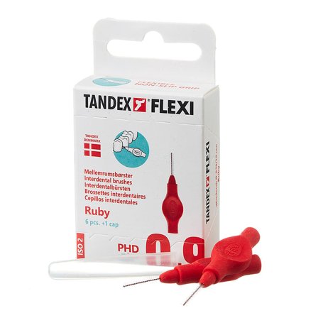 Tandex Mellemrumsbørste Flexi PHD 0.9/ISO 2 Ruby 6 stk, Medicin & Pleje, Mund & Tandpleje, Tandstikker
