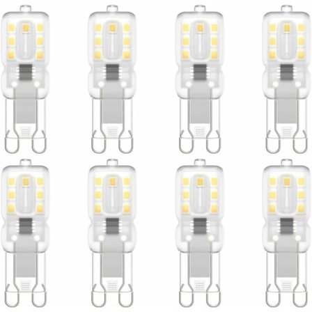 G9 LED-lamppu, G9 LED 220V Luonnonvalkoinen 3000K 3W halogeenivastaava 30W halogeenilamppu 8-pakkaus - Perfet