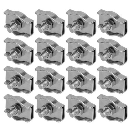Simplex Wire Rope Clips Rustfrie stålkabelklemmer Enkelt grep Kaliper Enkel låseanordning 20 stk M6