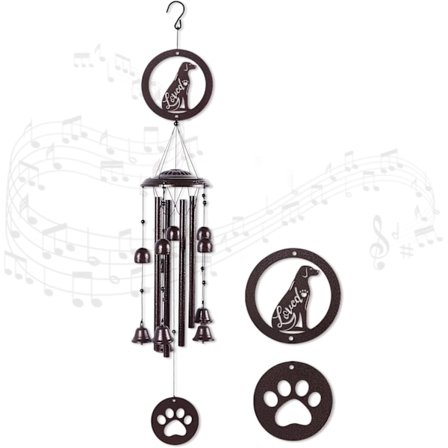 Hunde-Vindklokker til Udendørs, 38" Tommer Store Metal Vindklokker til Terrasse Havehave Dekoration, Husopvarmningsgaver til