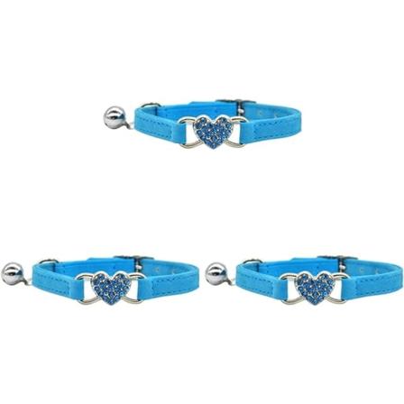 3 kpl Tyttöjen Ketju Rhinestone ja Charm Puppy Aikuiset Kaula Kello Kauluksella Lemmikki Punk Kitten Kaulakoru-lemmikki Sydän Nahka Tarvikkeet Koira 