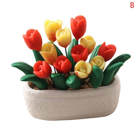 1:12 Nukkekodin miniatyyri tulppaaniruukku-bonsai-puutarha