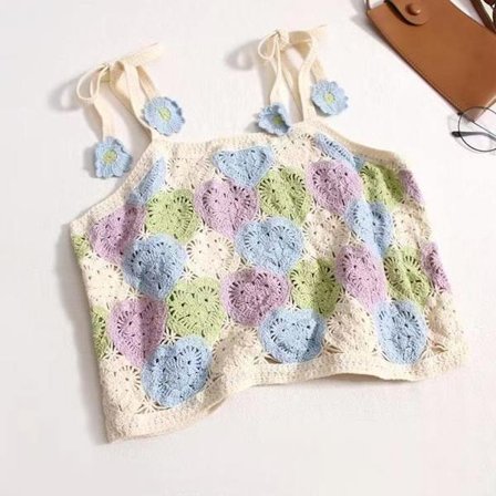 Stickad väst Toppar Cropped Top BLÅ BIG BIG