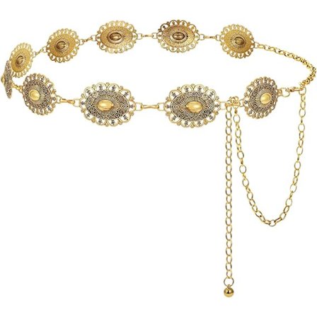 Metall Concho-belte for damer i westernstil, bohemsk midjekjede egnet for kjoler og jeans