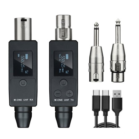 Praktisk trådløs mikrofonsystemkonverter indbygget 1000MAh batteri